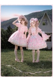 Mademoiselle Pearl Sanrio My Melody Rose Themed Apron Top Skirt Set JSKs and OPs(Reservation/Full Payment Without Shipping)